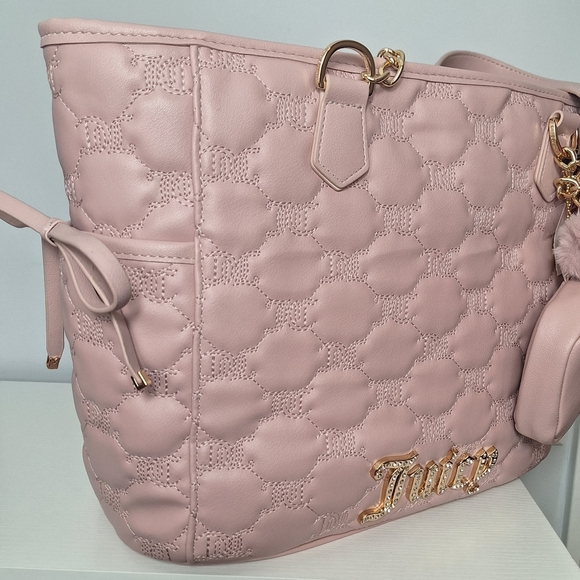 💎 NWT JUICY COUTURE DEMURE QUILTED TOTE | Blush Pink - Picture 3 of 7